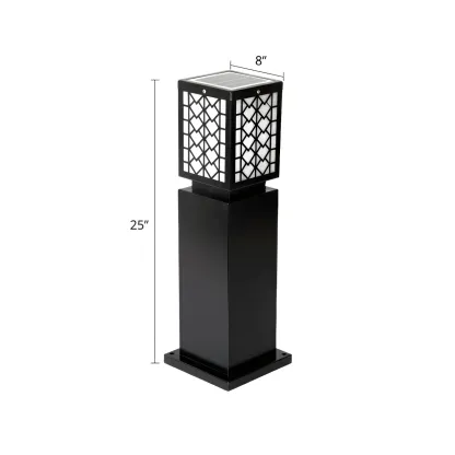 Modern Black Metal Square Solar Landscape Lighting #size