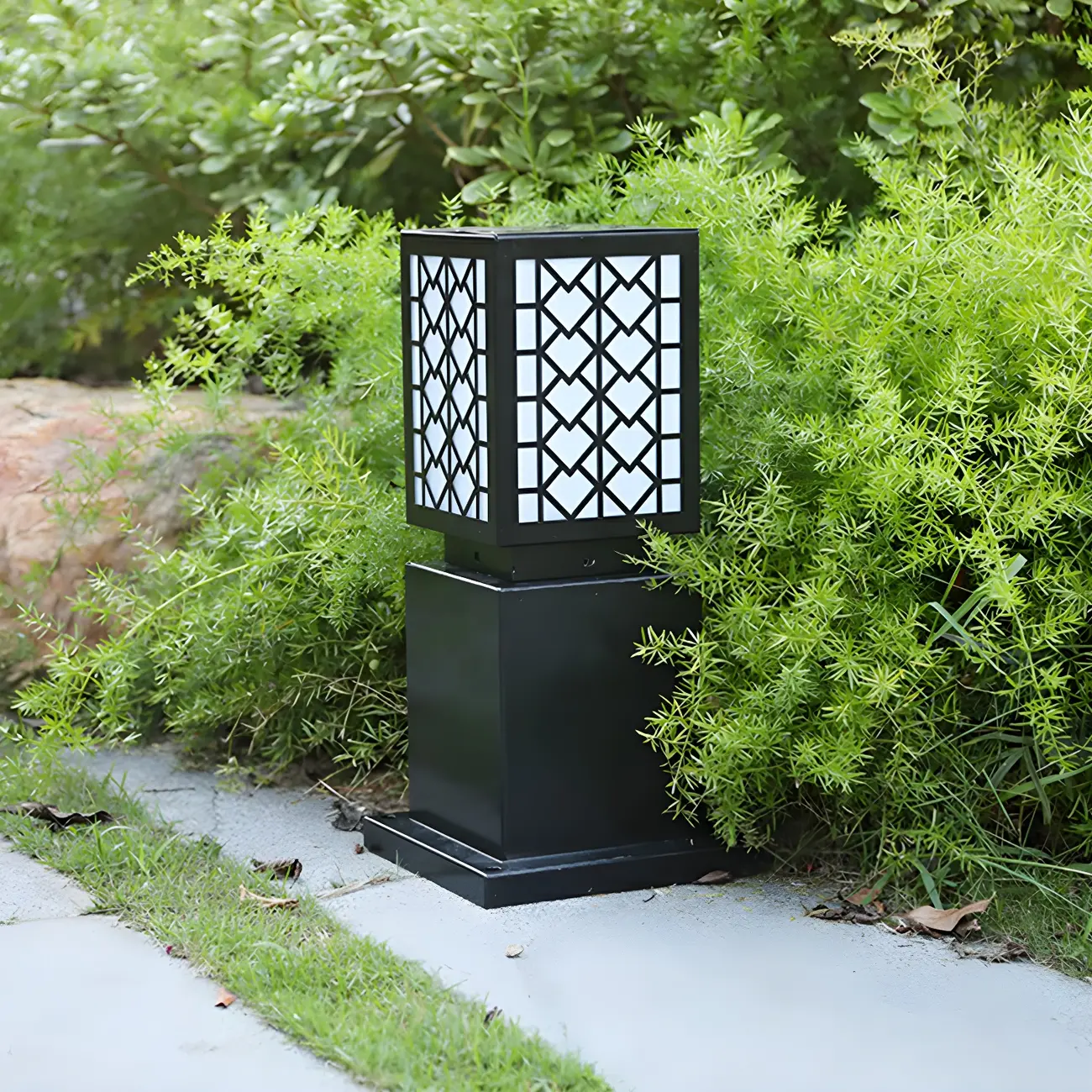Modern Black Metal Square Solar Landscape Lighting Image - 2 | homeyfad