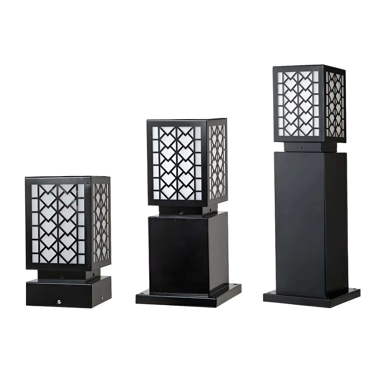 Modern Black Metal Square Solar Landscape Lighting Image - 3 | homeyfad