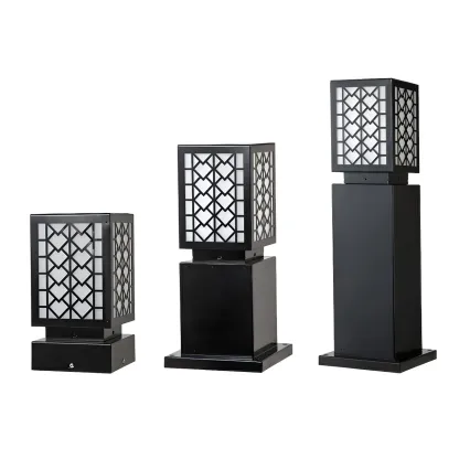 Modern Black Metal Square Solar Landscape Lighting Image - 3