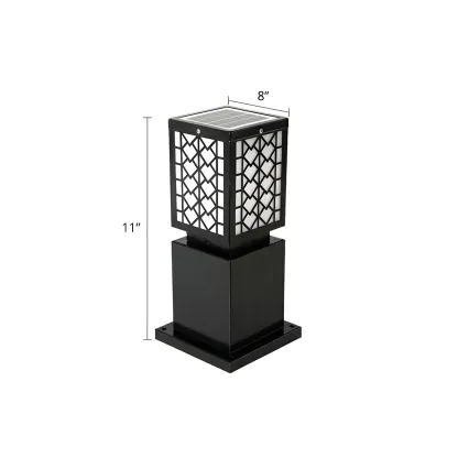 Modern Black Metal Square Solar Landscape Lighting Image - 5