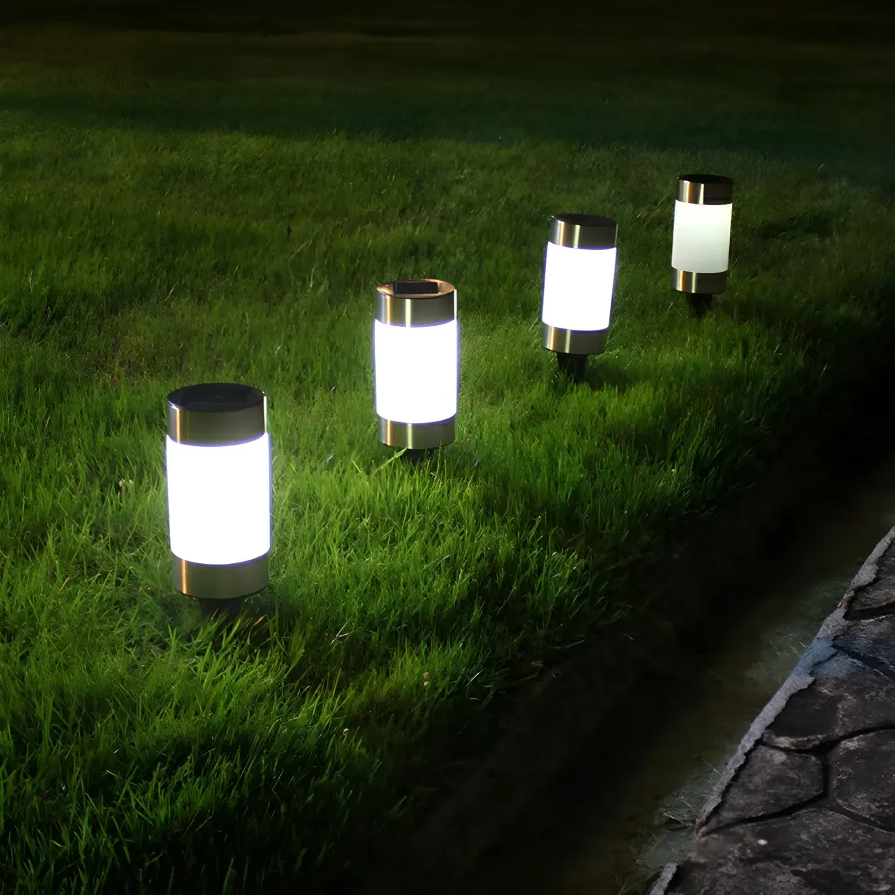 Stainless Steel Cylinder LED Stake Waterproof Landscape Lighting | HomeyFad