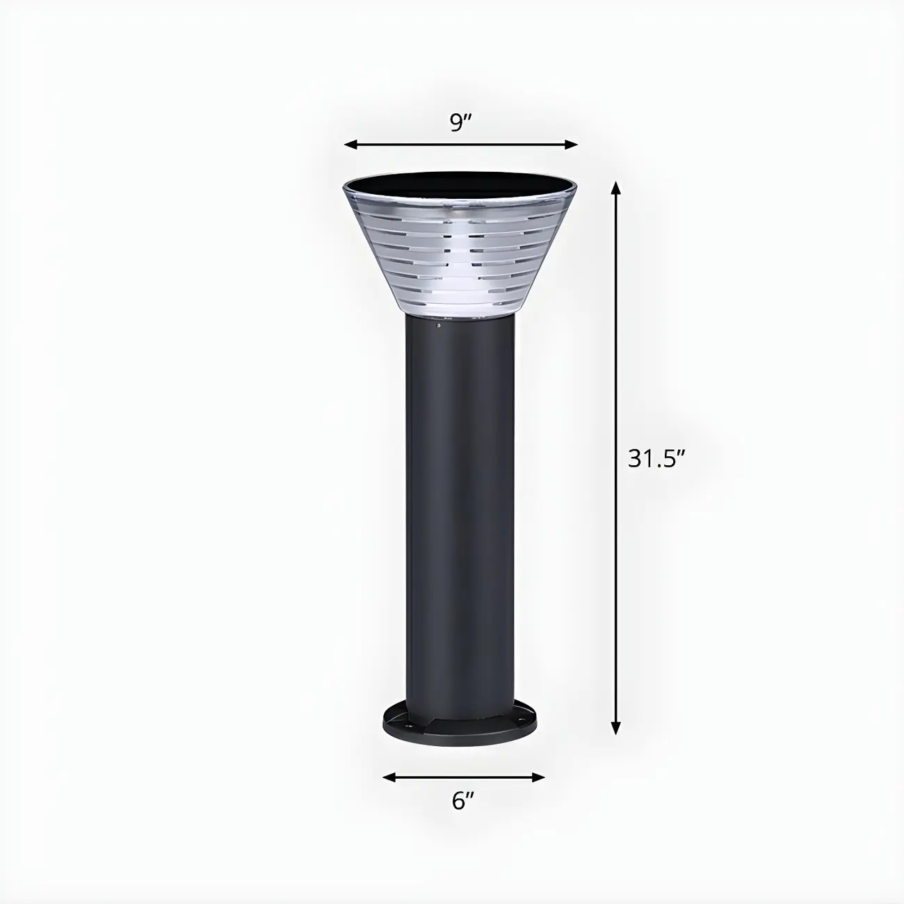 Modern Solar Pillar Conical Metal Landscape Lighting Image - 5 | homeyfad