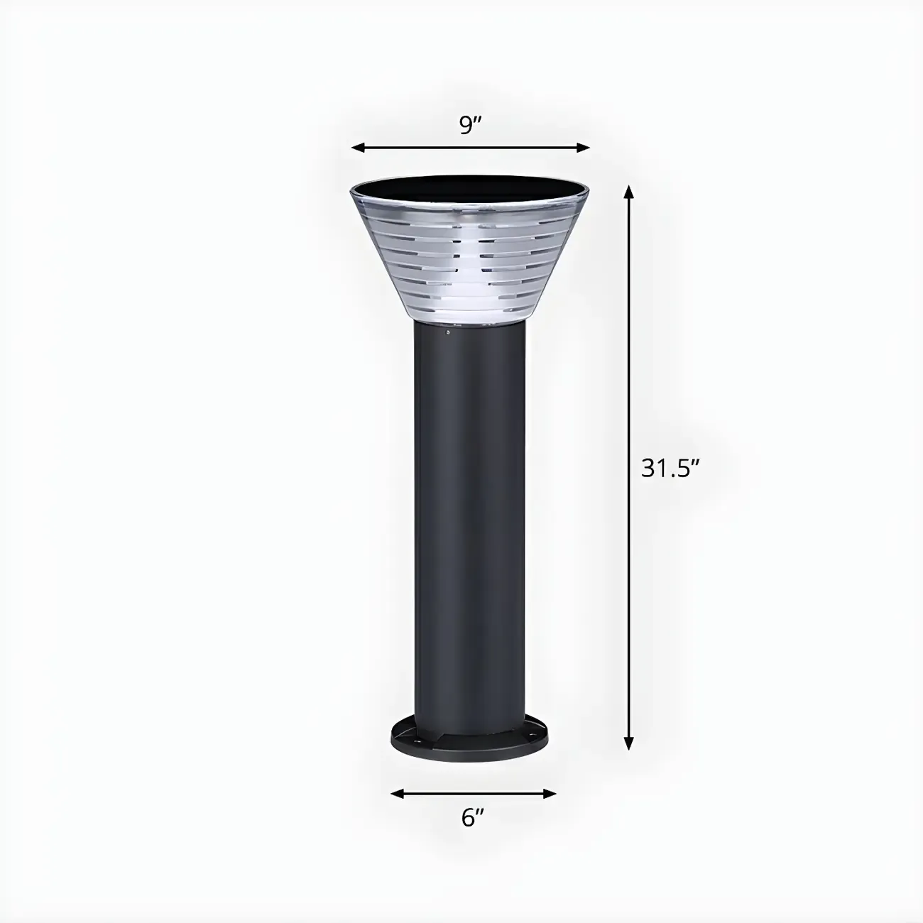 Modern Solar Pillar Conical Metal Landscape Lighting Image - 5