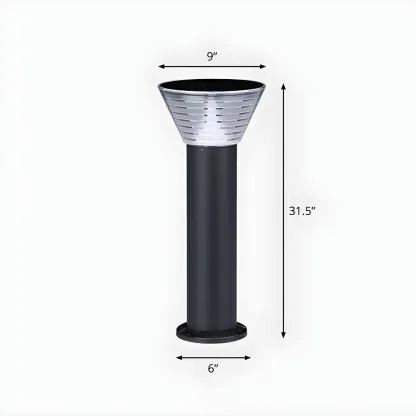 Modern Solar Pillar Conical Metal Landscape Lighting Image - 5