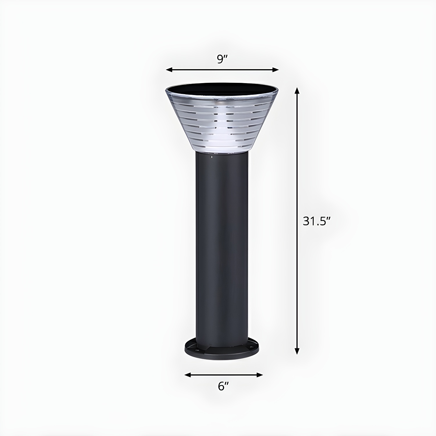 Modern Solar Pillar Conical Metal Landscape Lighting | homeyfad