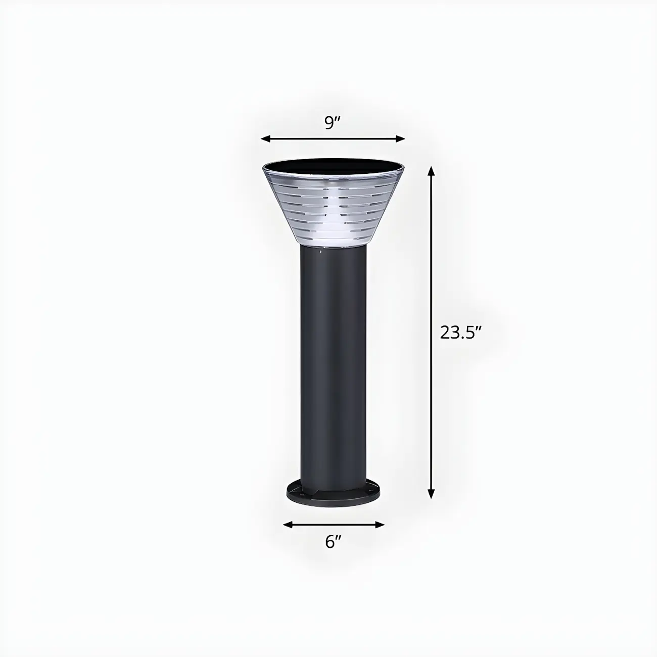 Modern Solar Pillar Conical Metal Landscape Lighting Image - 6 | homeyfad
