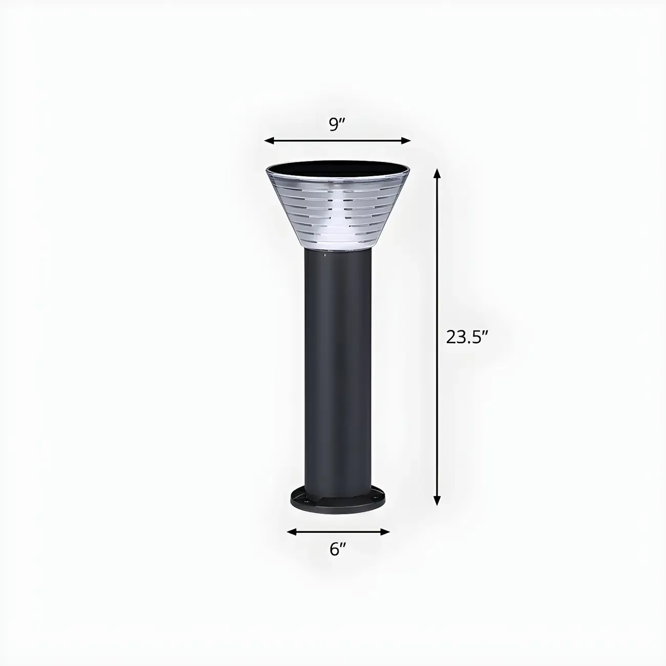 Modern Solar Pillar Conical Metal Landscape Lighting Image - 6