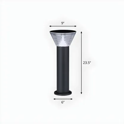 Modern Solar Pillar Conical Metal Landscape Lighting Image - 6