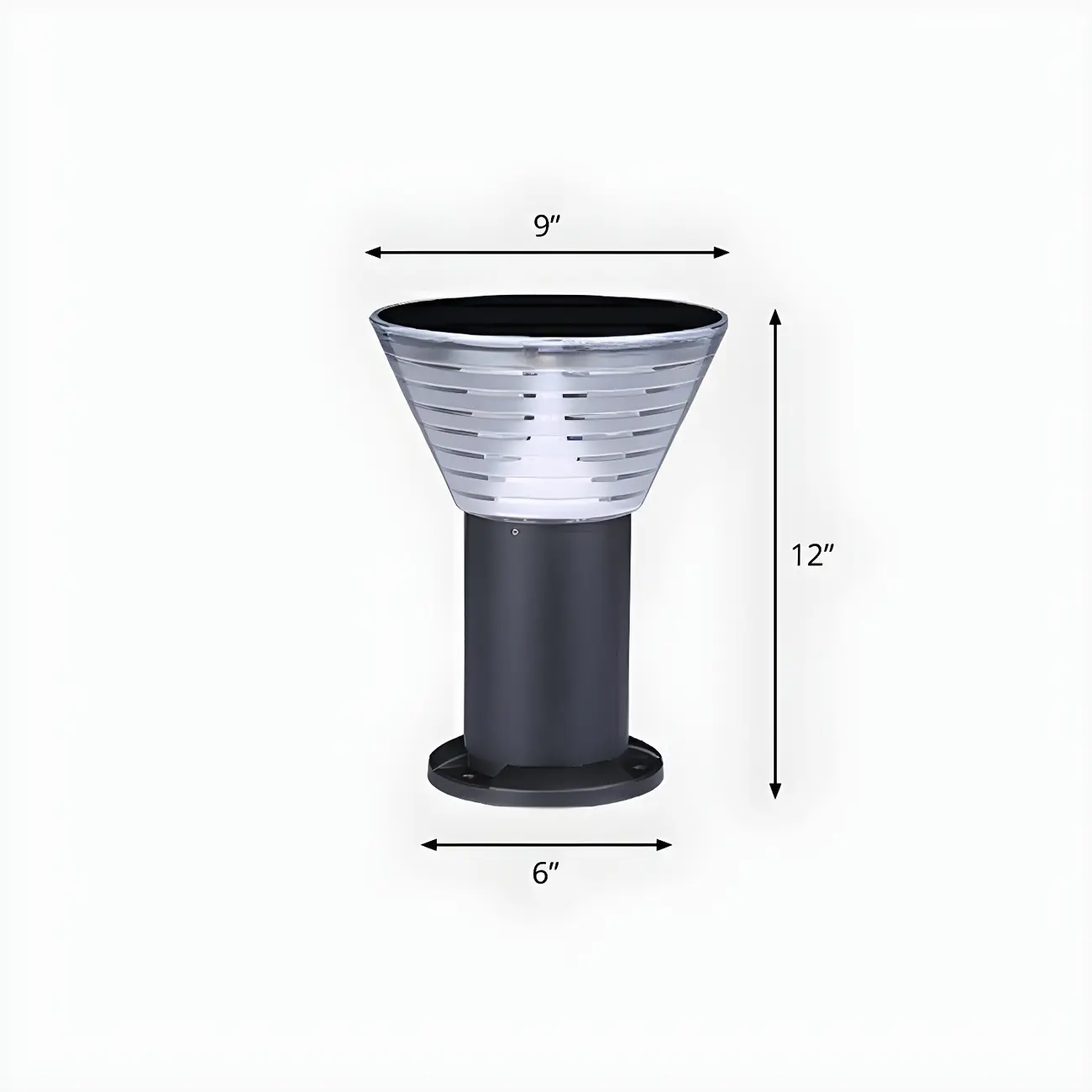 Modern Solar Pillar Conical Metal Landscape Lighting Image - 7 | homeyfad