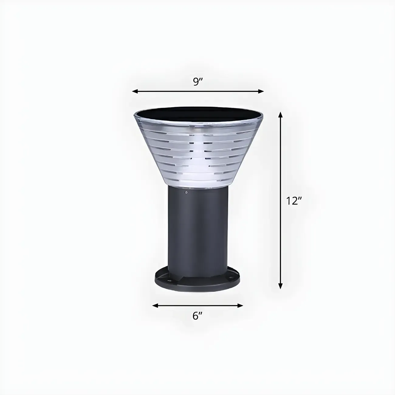 Modern Solar Pillar Conical Metal Landscape Lighting Image - 7