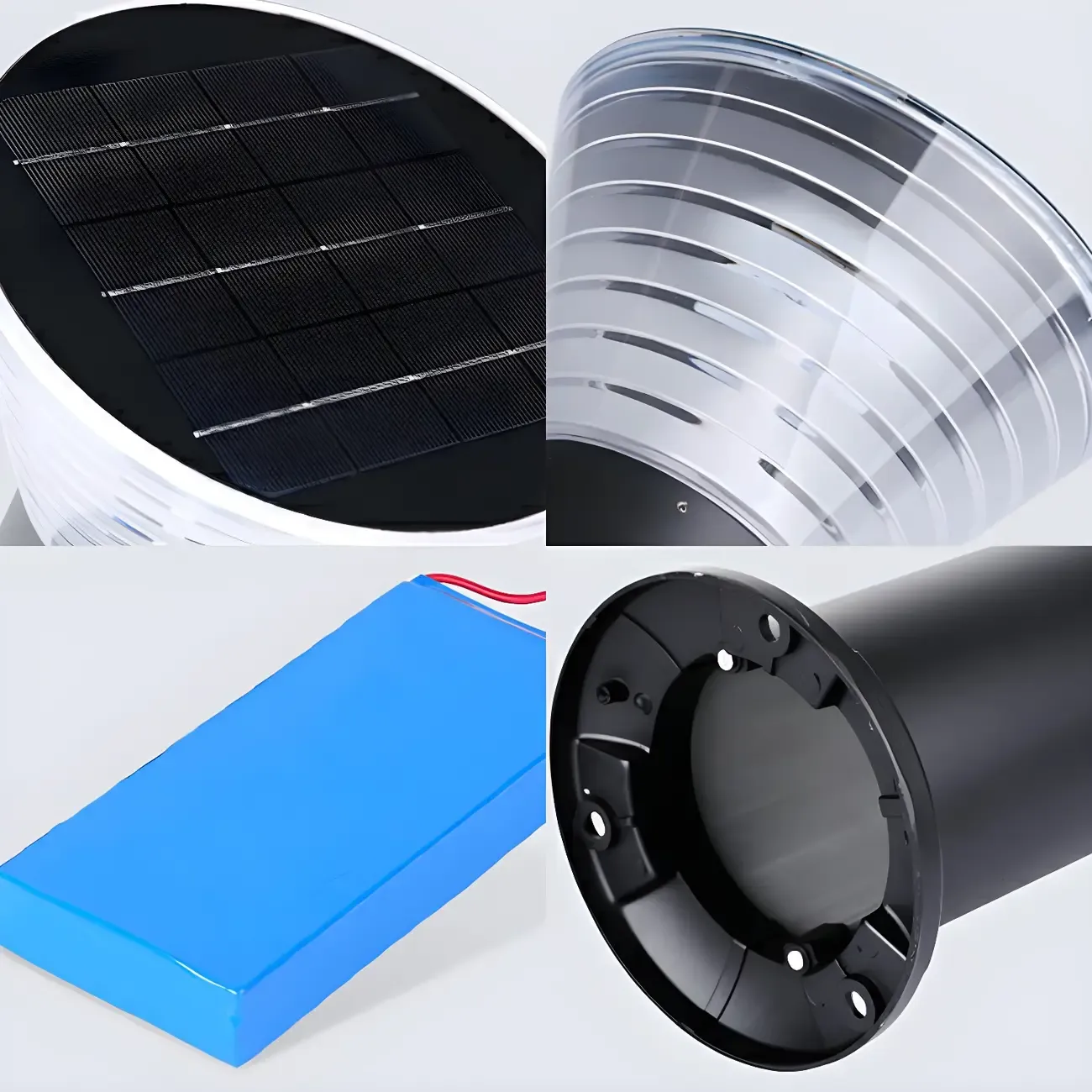 Modern Solar Pillar Conical Metal Landscape Lighting Image - 4