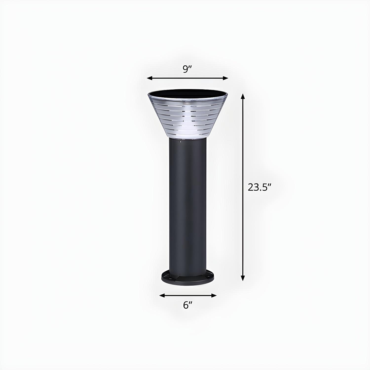 Modern Solar Pillar Conical Metal Landscape Lighting | homeyfad