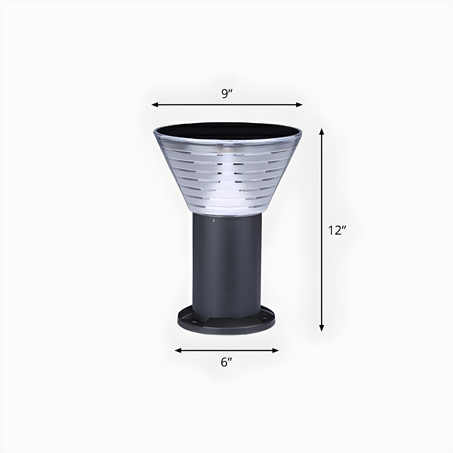 Modern Solar Pillar Conical Metal Landscape Lighting | homeyfad