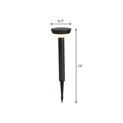 Modern Round Stake Solar Metal Landscape Lighting Image - 6