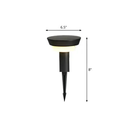 Modern Round Stake Solar Metal Landscape Lighting Image - 5