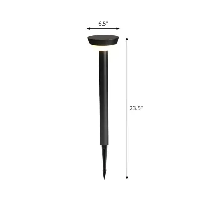 Modern Round Stake Solar Metal Landscape Lighting Image - 7