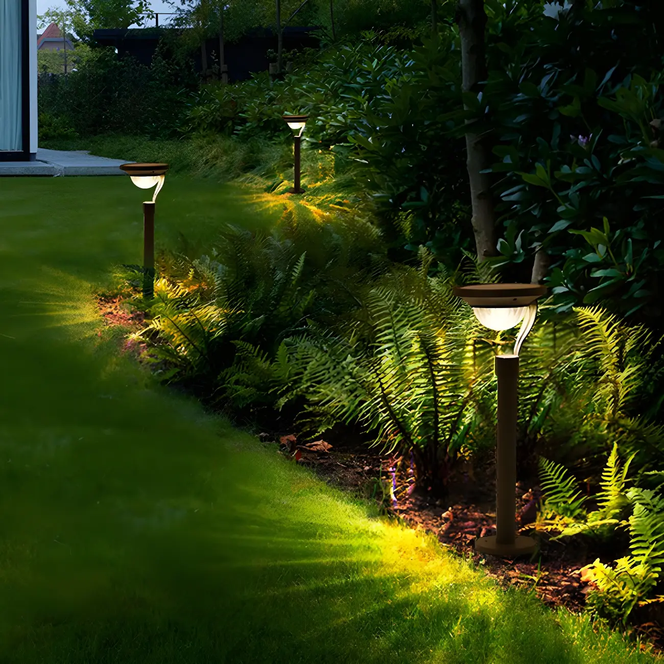 Simple Dark Grey Solar Stake Light with Bowl Plastic Shade Image - 5 | homeyfad