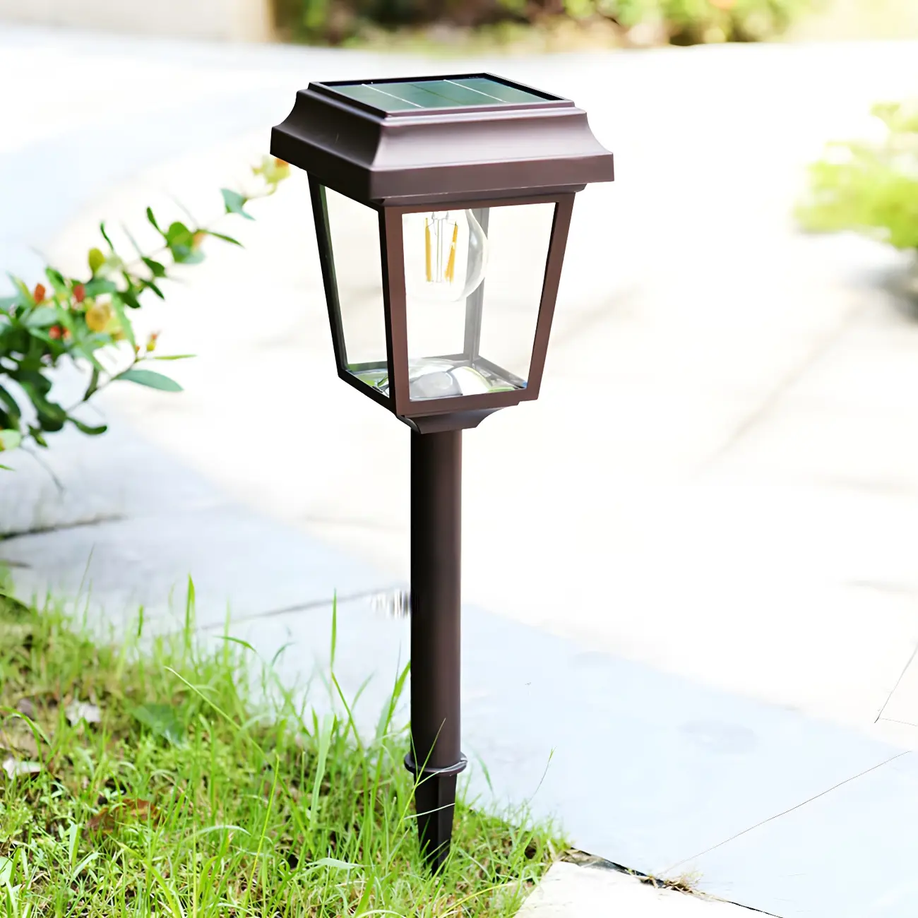 Trapezoidal Stake Metal Solar Landscape Lighting Image - 2 | homeyfad
