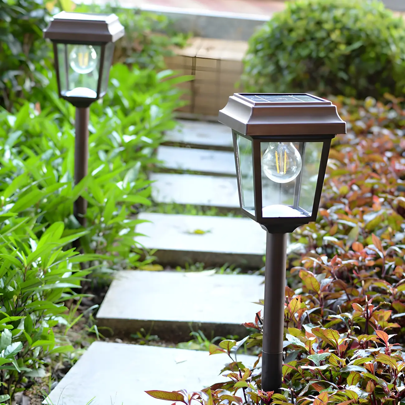 Trapezoidal Stake Metal Solar Landscape Lighting Image - 3 | homeyfad