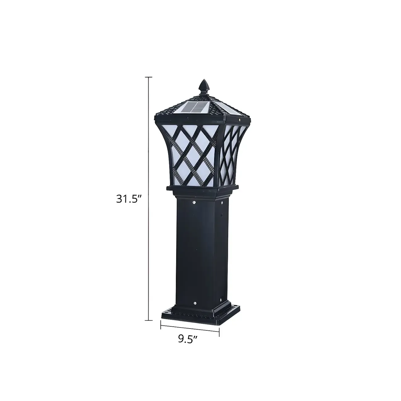 Black Vintage Courtyard Solar Landscape Lighting Image - 5