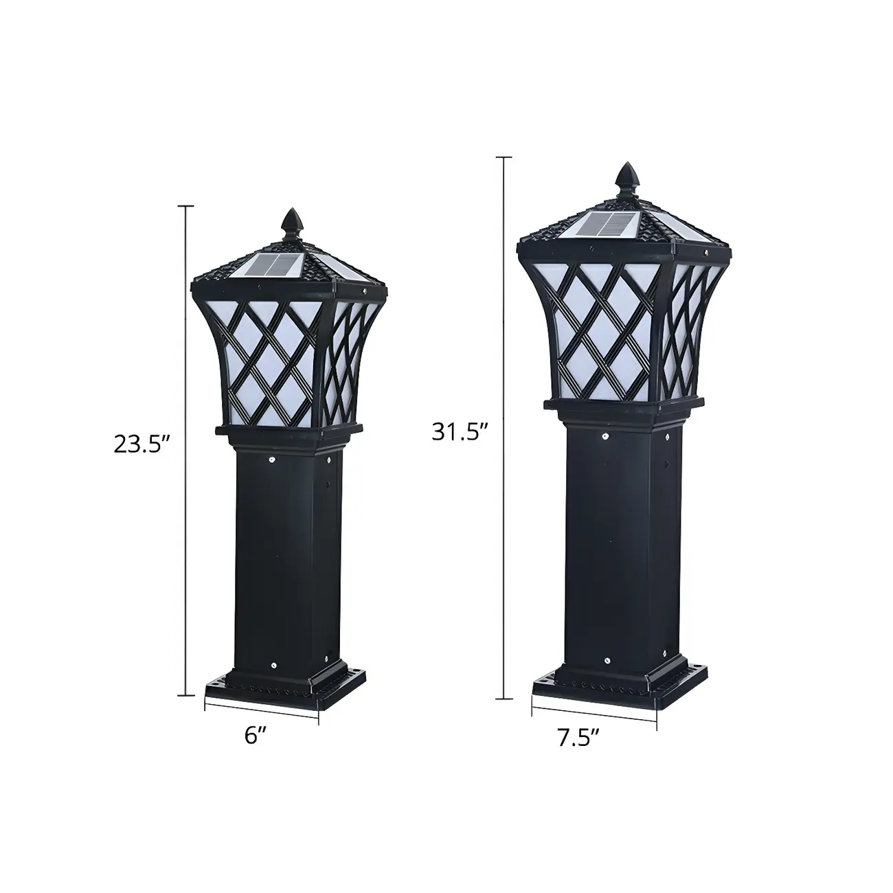 Black Vintage Courtyard Solar Landscape Lighting Image - 7 | homeyfad