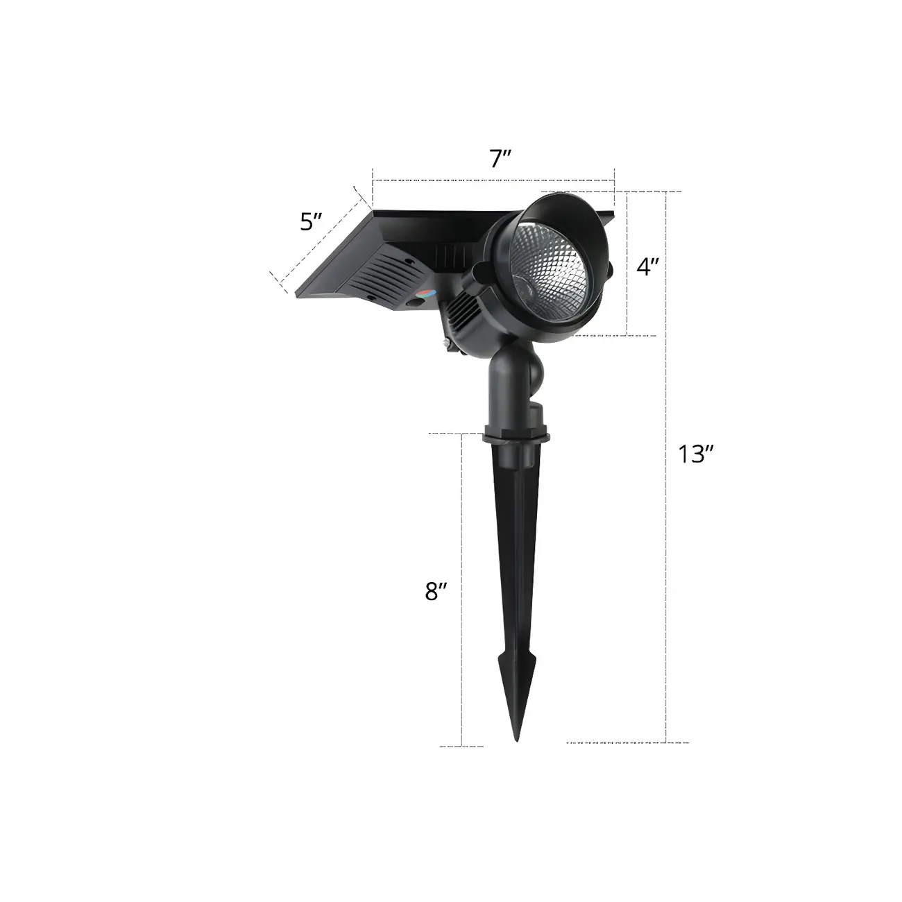 Modern Solar Black Adjustable Spike Landscape Lighting Image - 4 | homeyfad