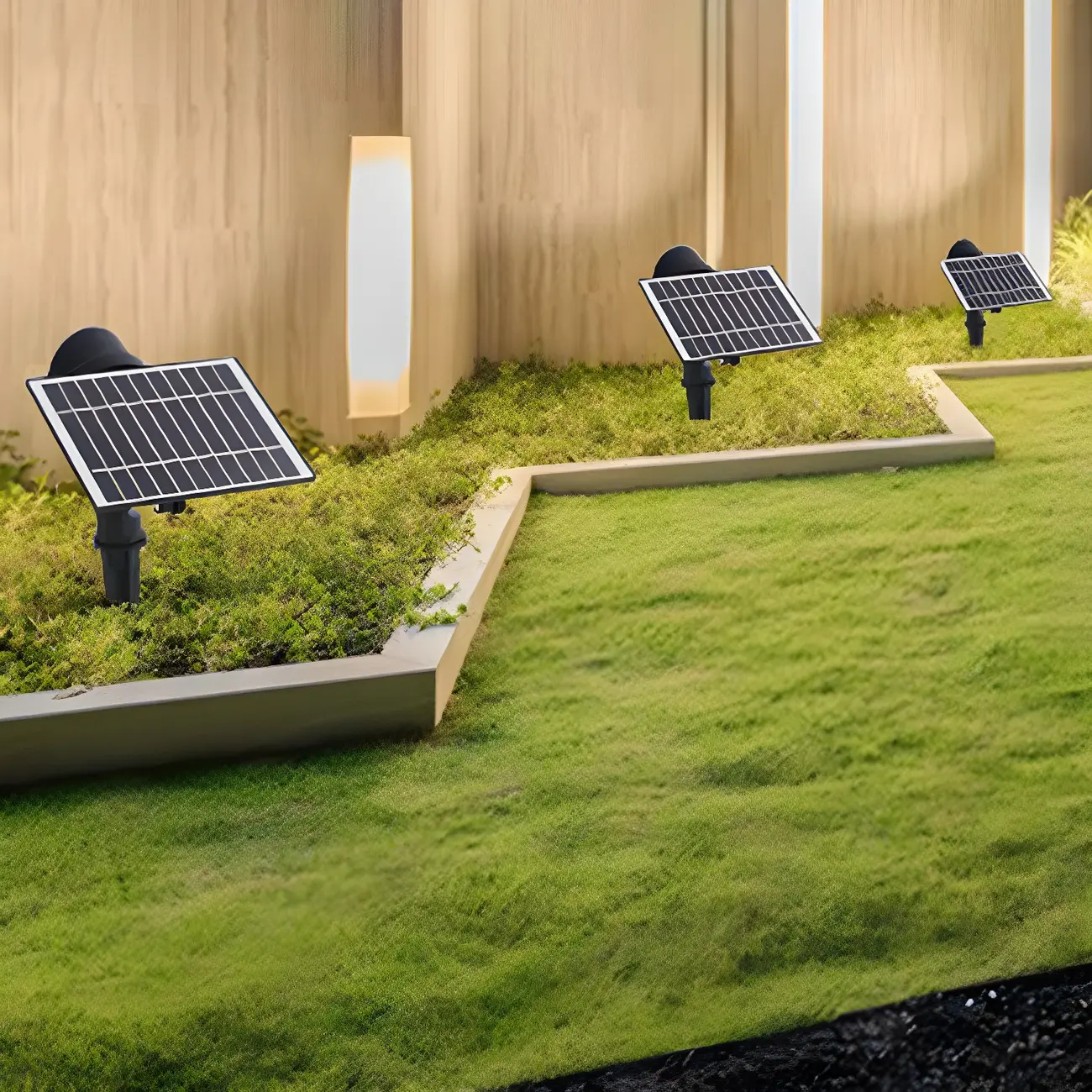 Modern Solar Black Adjustable Spike Landscape Lighting Image - 3 | homeyfad