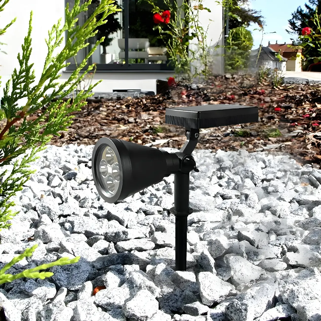 Modern Solar Sleek Cone Landscape Lighting Image - 1