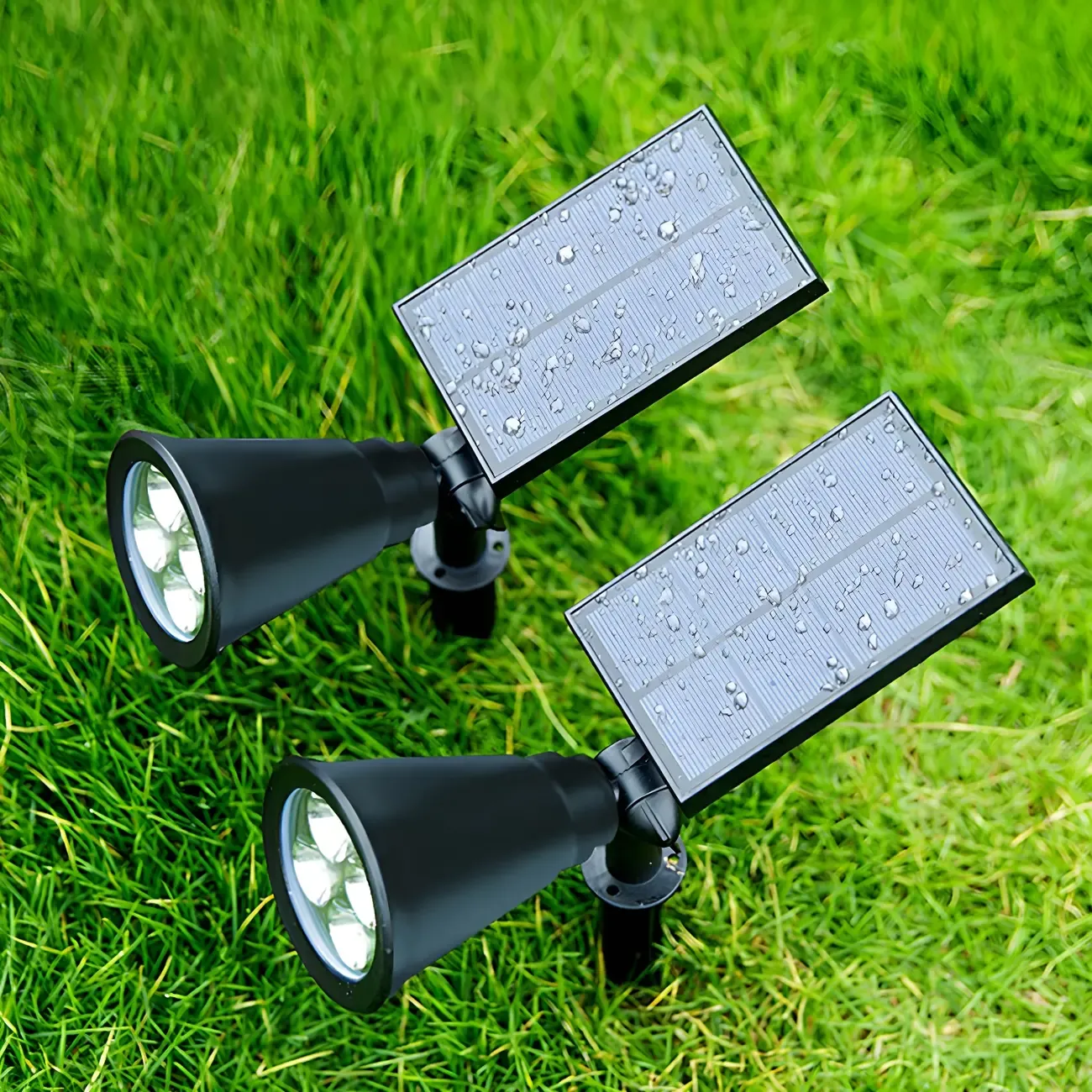 Modern Solar Sleek Cone Landscape Lighting Image - 2