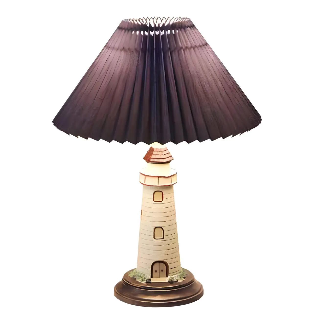Red Lighthouse Shape Resin Kids Lamp LED Night Light for Bedroom | homeyfad