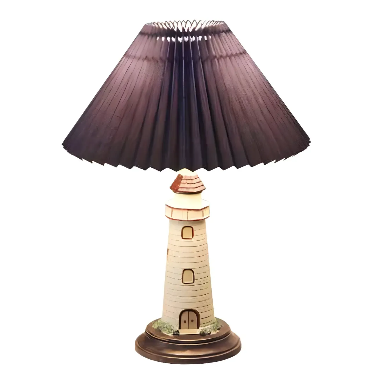 Red Lighthouse Shape Resin Kids Lamp LED Night Light for Bedroom