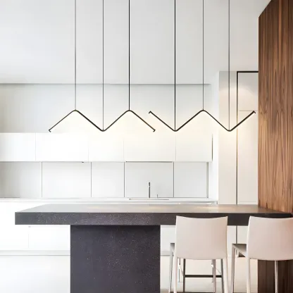 Modern Metal W-Shaped LED Island Pendant Light Image - 3