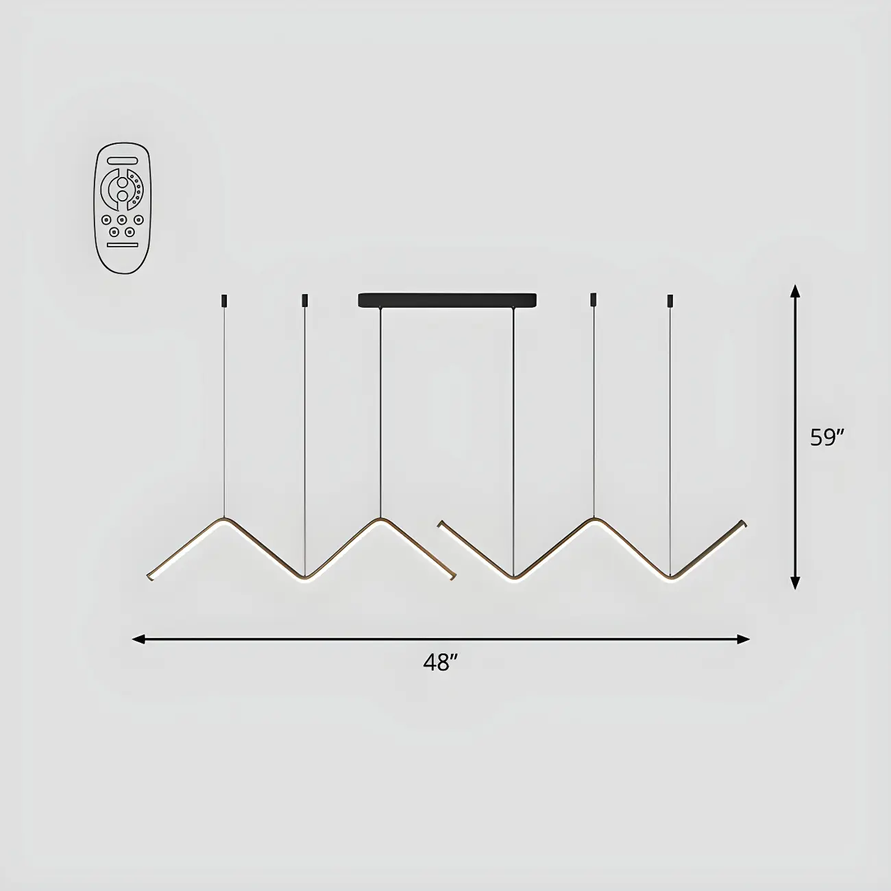 Modern Metal W-Shaped LED Island Pendant Light Image - 4 | homeyfad