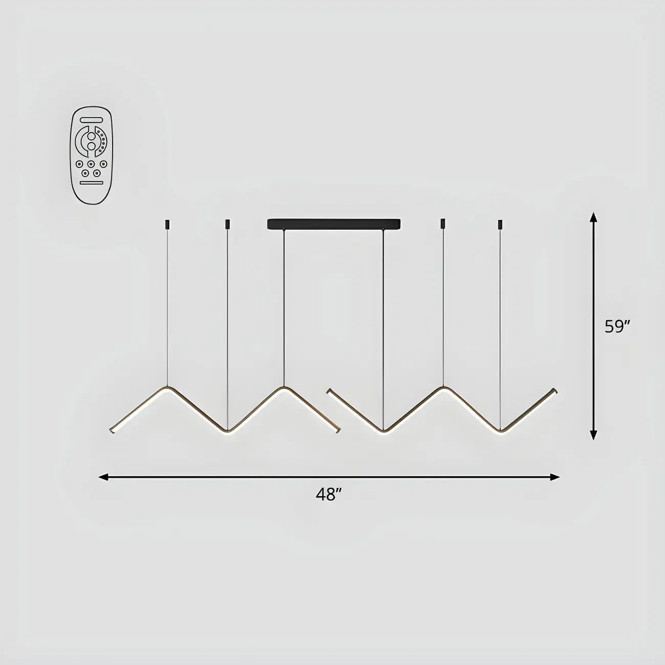 Modern Metal W-Shaped LED Island Pendant Light Image - 4