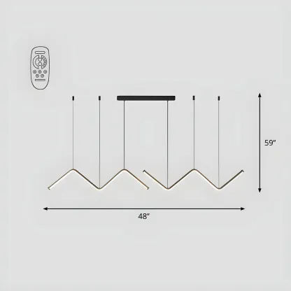 Modern Metal W-Shaped LED Island Pendant Light Image - 4