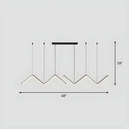 Modern Metal W-Shaped LED Island Pendant Light Image - 5