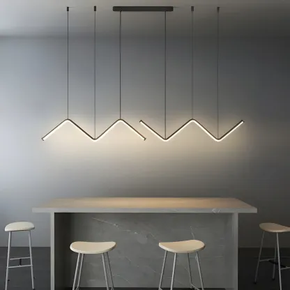 Modern Metal W-Shaped LED Island Pendant Light Image - 2