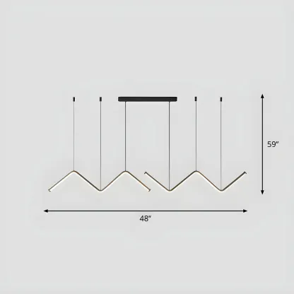 Modern Metal W-Shaped LED Island Pendant Light Image - 6