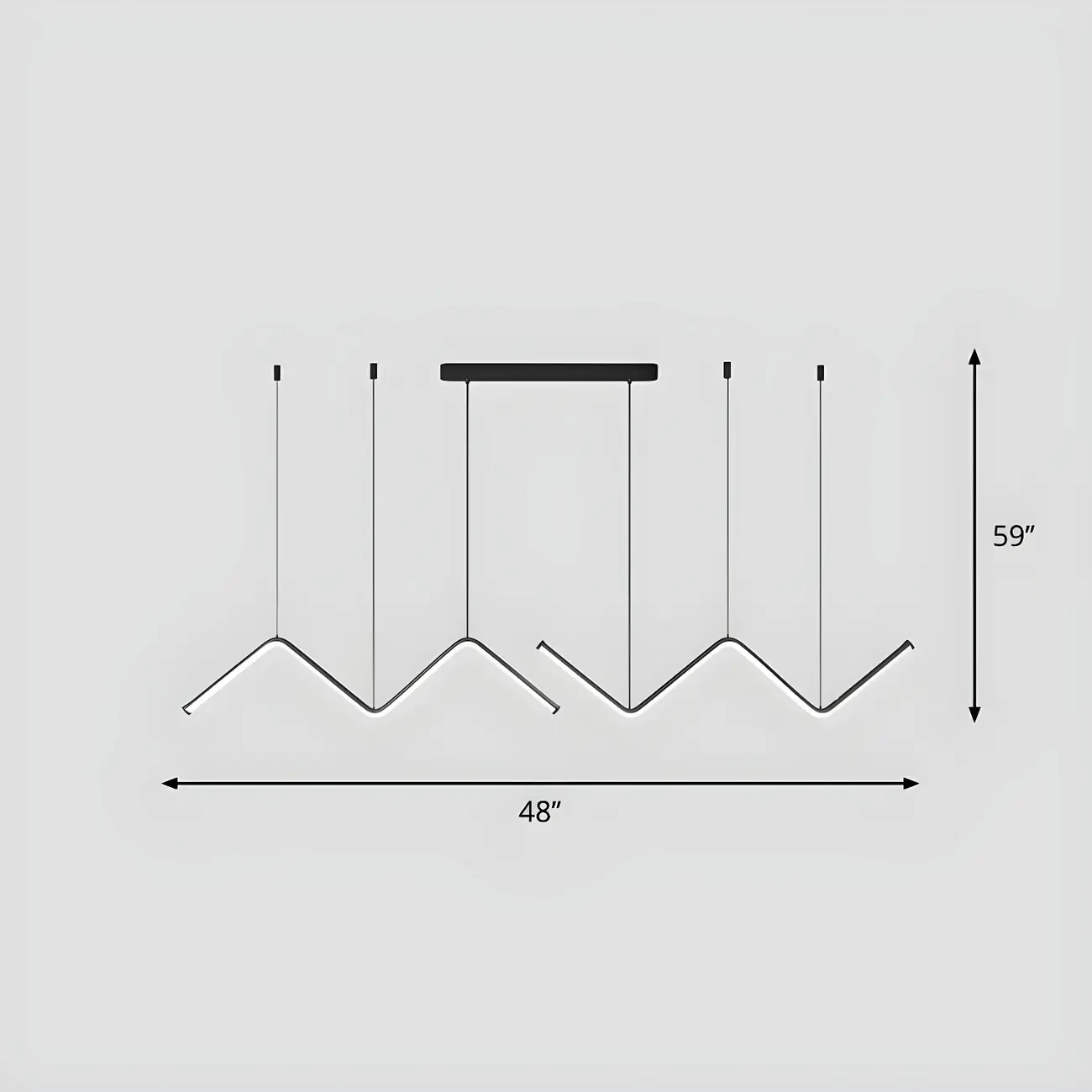 Modern Metal W-Shaped LED Island Pendant Light Image - 9 | homeyfad