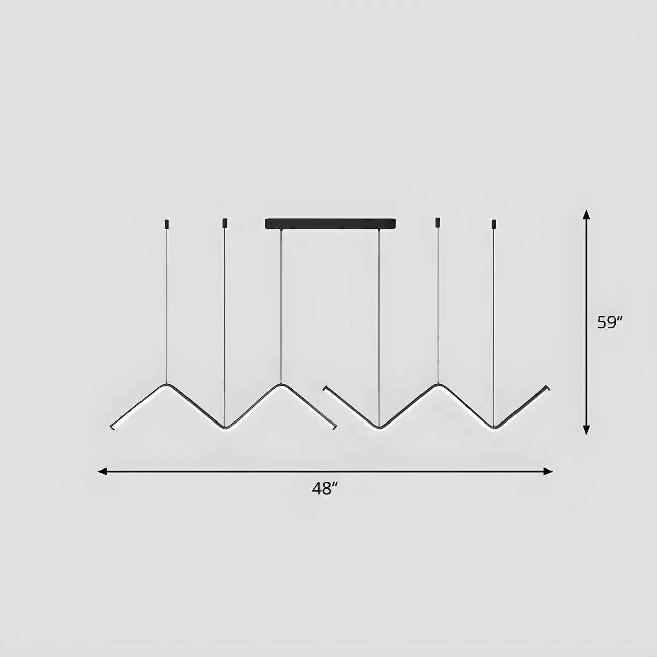 Modern Metal W-Shaped LED Island Pendant Light Image - 9