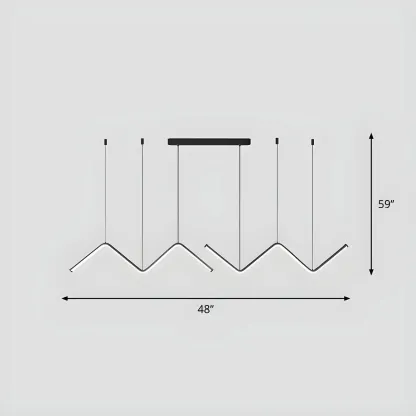 Modern Metal W-Shaped LED Island Pendant Light Image - 9