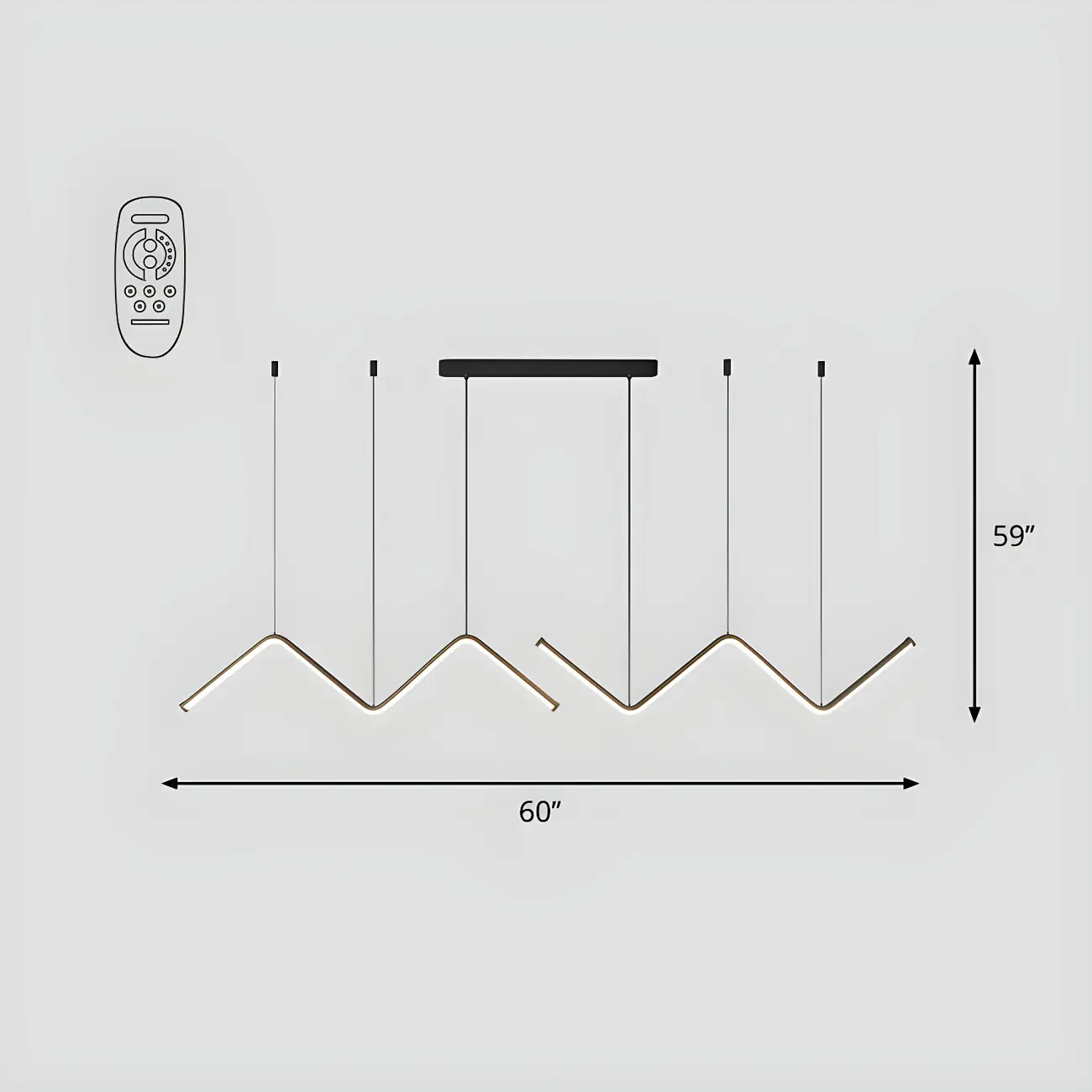 Modern Metal W-Shaped LED Island Pendant Light Image - 11 | homeyfad