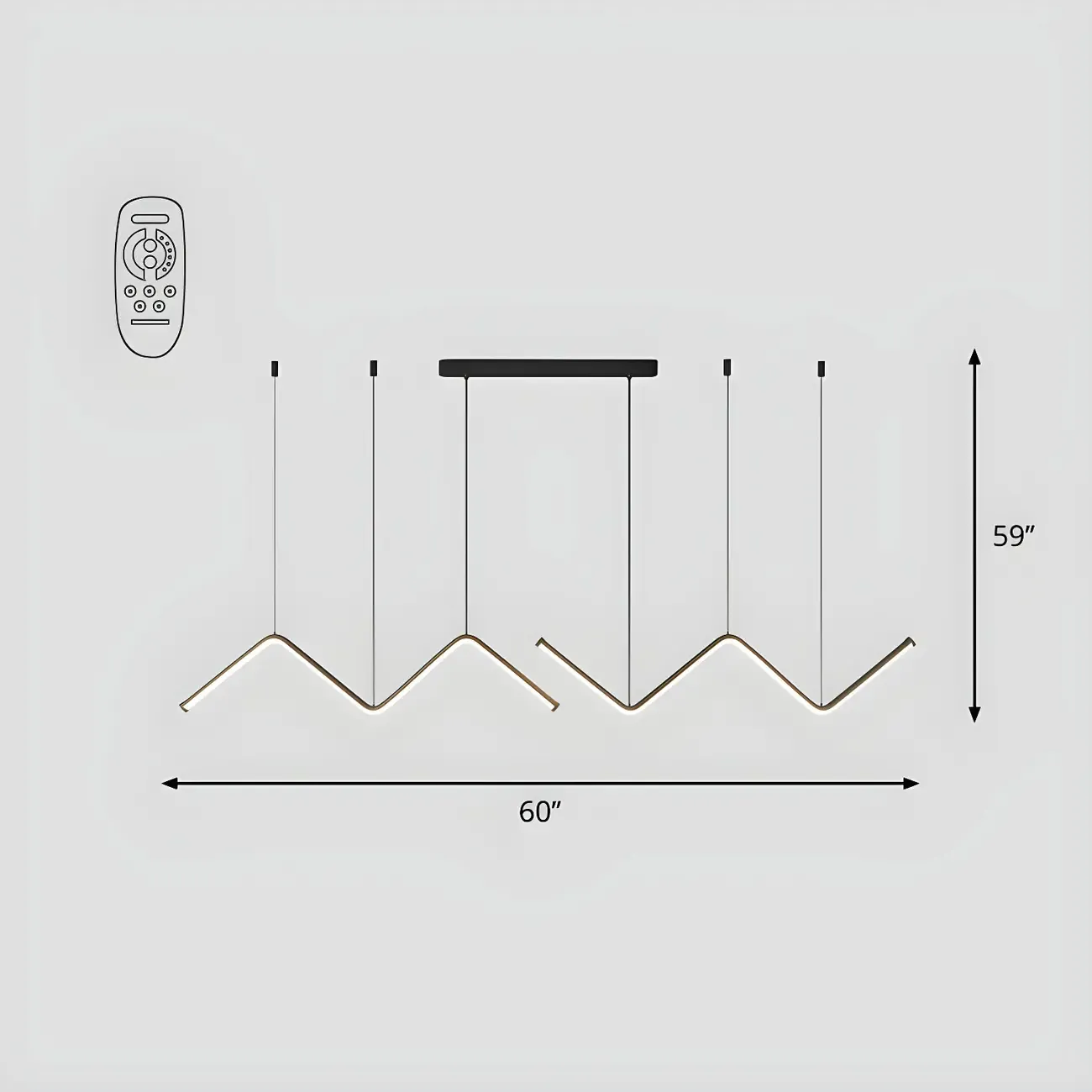 Modern Metal W-Shaped LED Island Pendant Light Image - 11