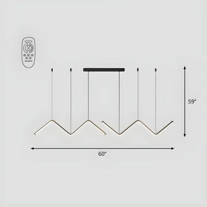 Modern Metal W-Shaped LED Island Pendant Light Image - 11