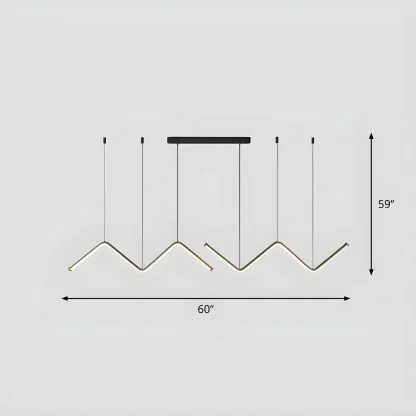 Modern Metal W-Shaped LED Island Pendant Light Image - 12