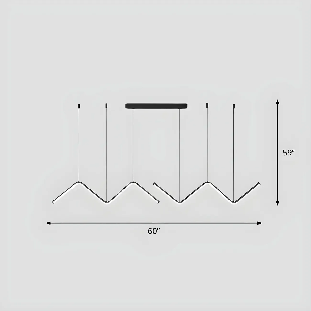 Modern Metal W-Shaped LED Island Pendant Light Image - 15