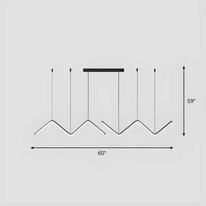 Modern Metal W-Shaped LED Island Pendant Light Image - 15