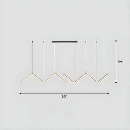 Modern Metal W-Shaped LED Island Pendant Light Image - 16