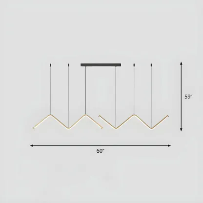 Modern Metal W-Shaped LED Island Pendant Light Image - 17